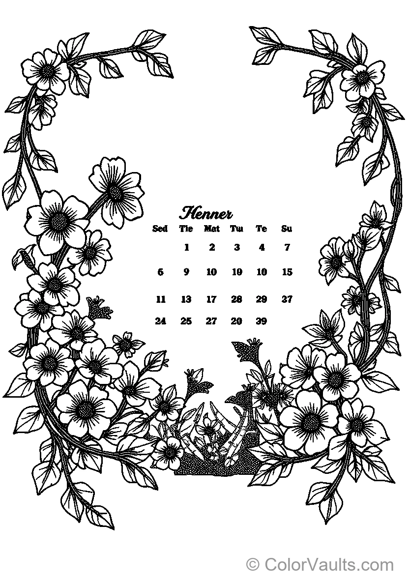 Floral Calendar Pattern