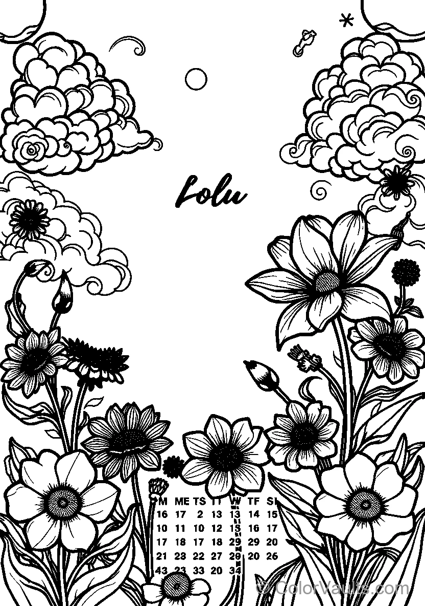 Floral Clouds Calendar