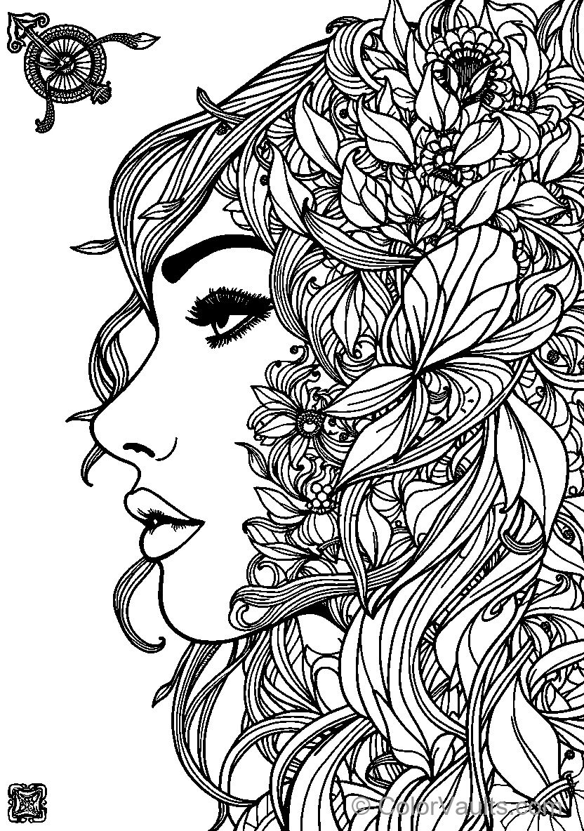 Floral Intricate Line Art