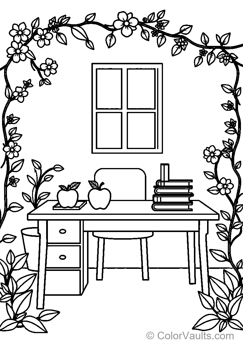 Floral Study Desk