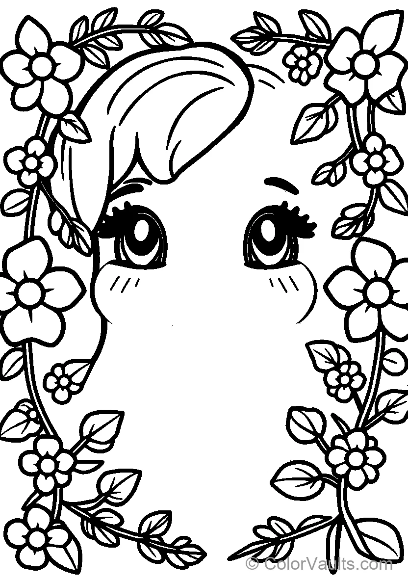 Flower Framed Cartoon Face