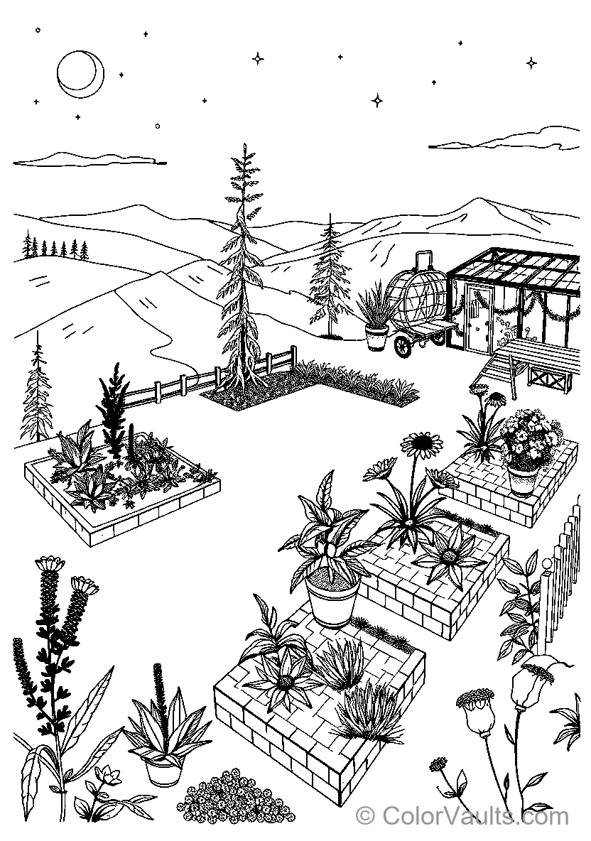 Garden Night Scene