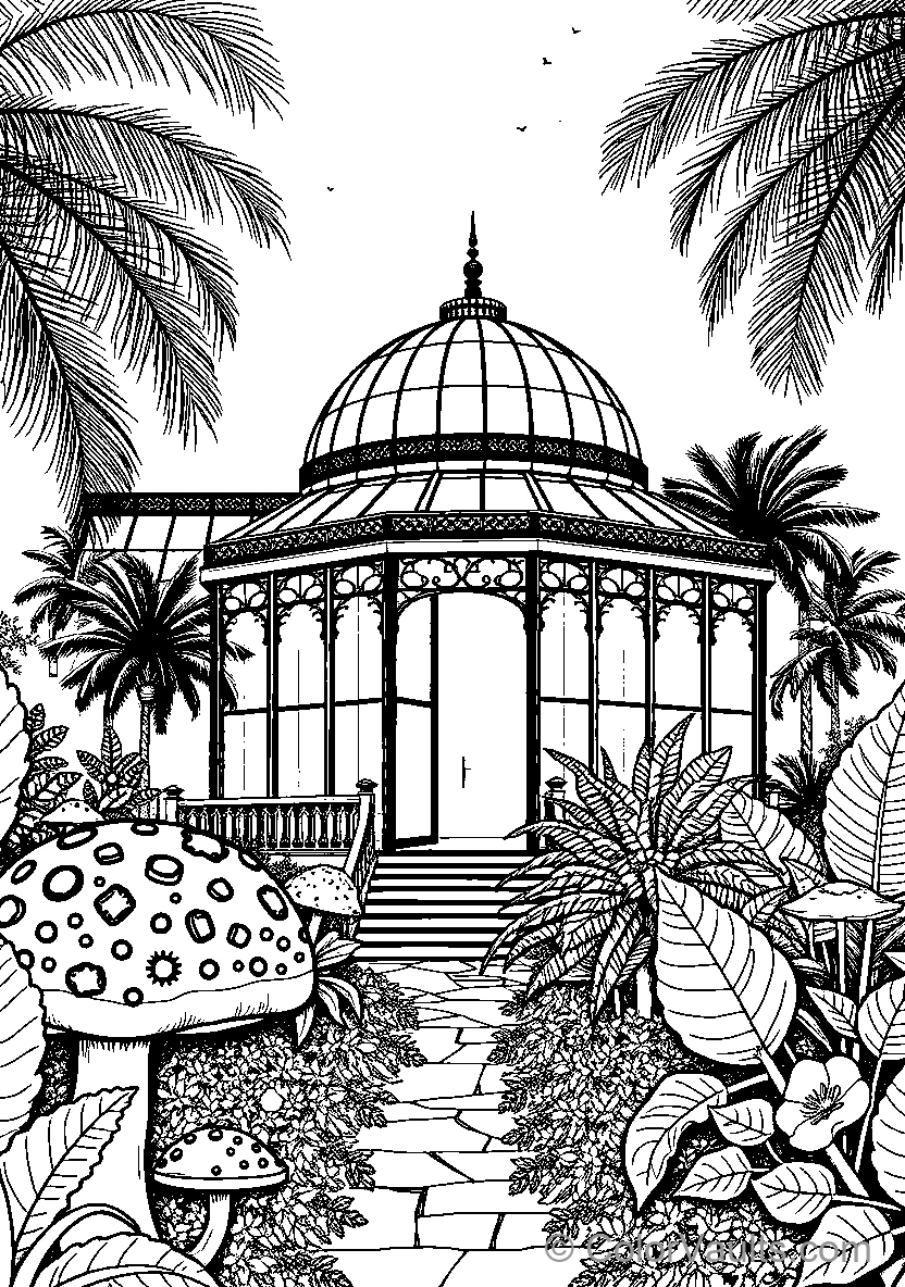Gazebo In A Tropical Garden