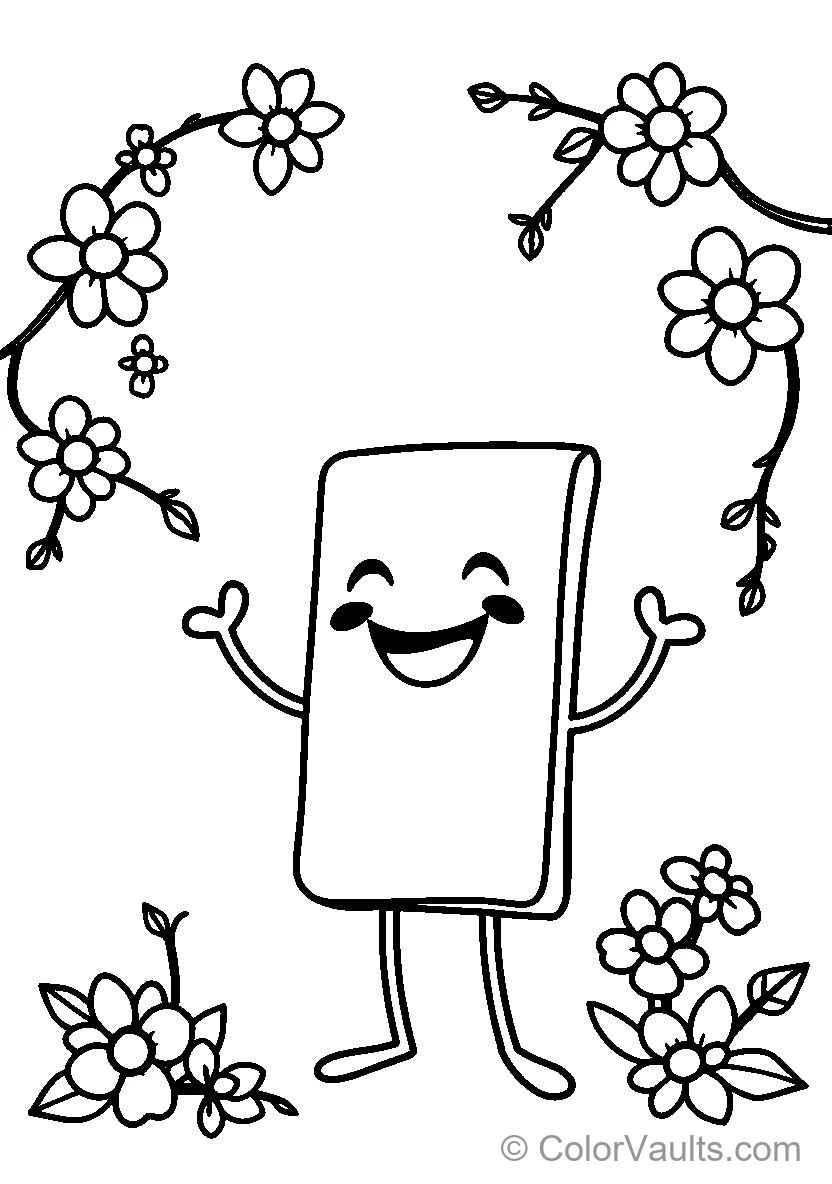 Happy Book Character Among Flowers