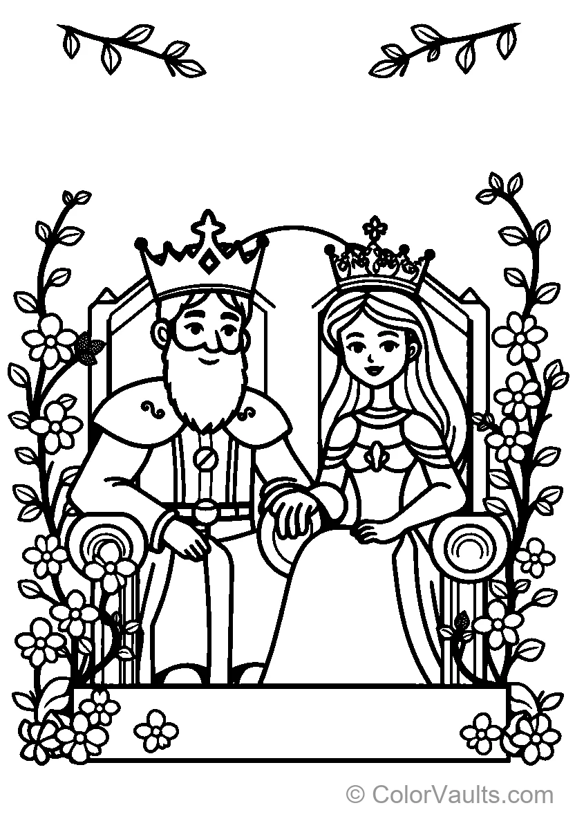 King And Queen In Floral Throne