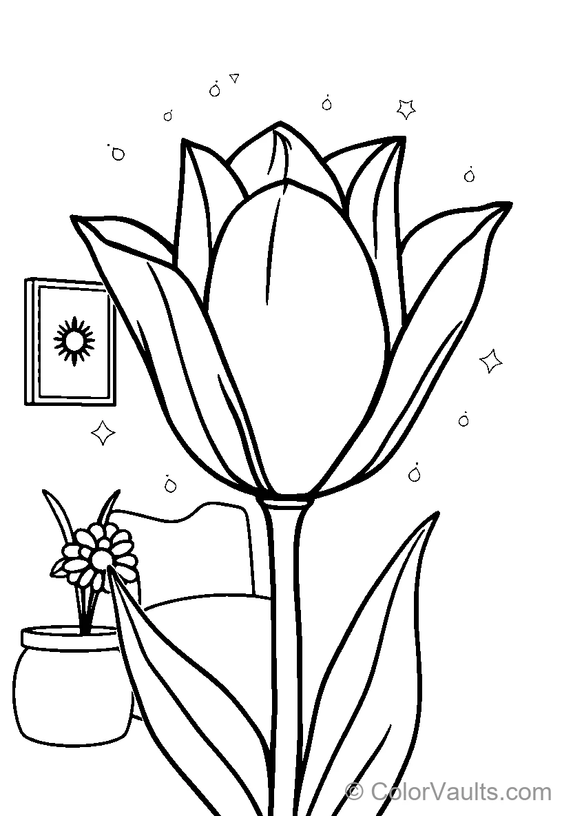 Large Flower With Small Potted Plant
