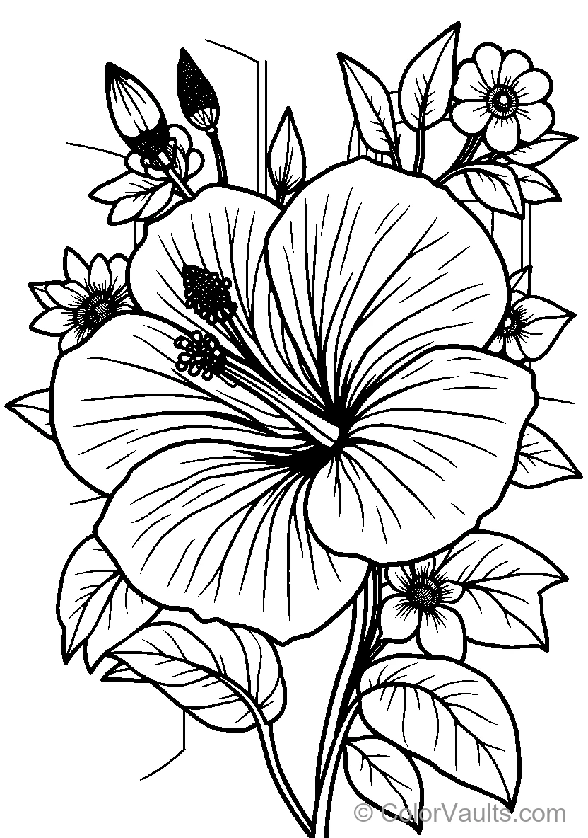 Large Hibiscus Flower (Scene 3)
