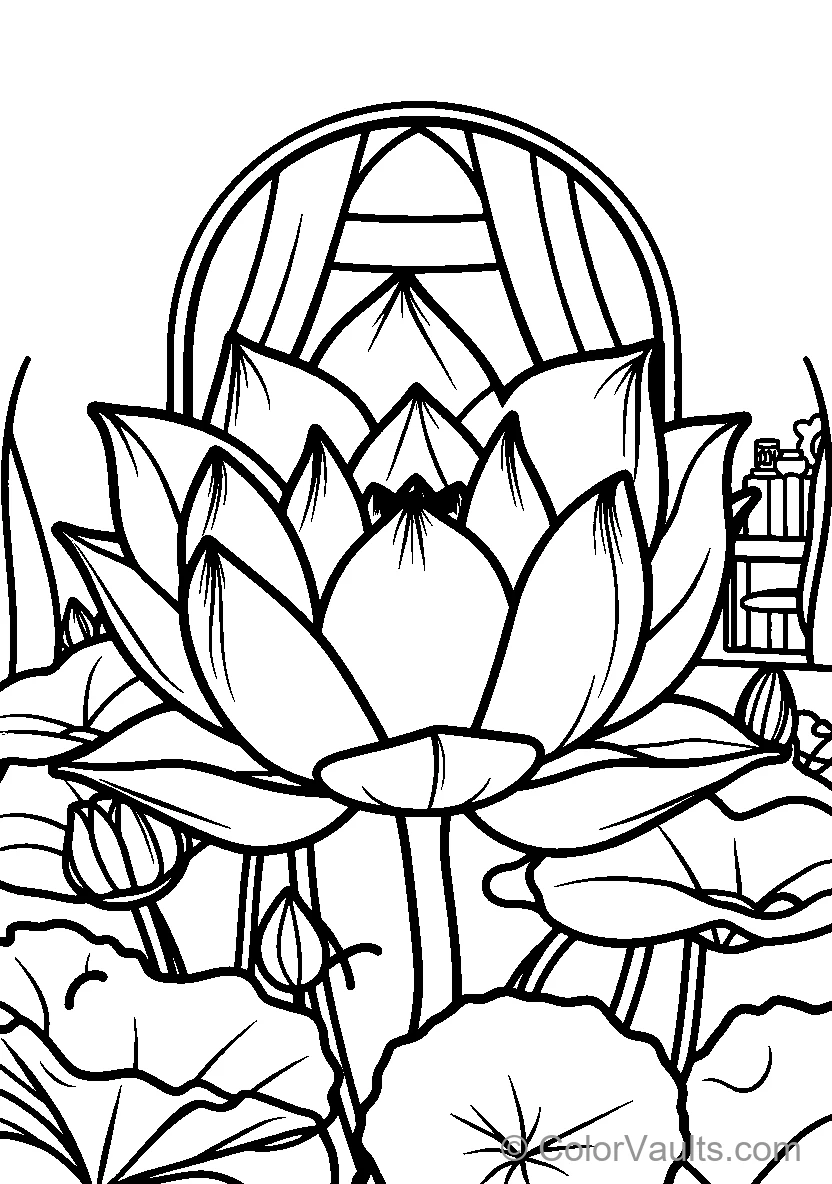 Mandala With Lotus Flower