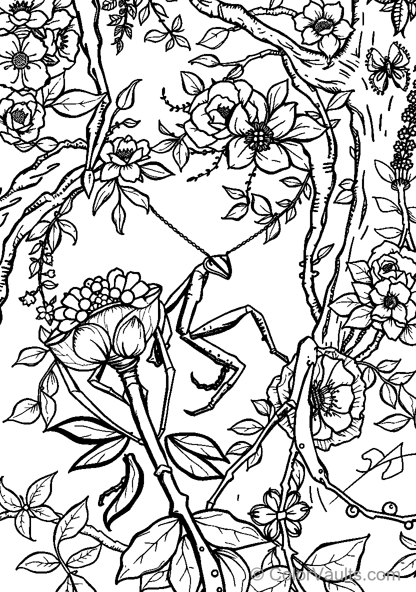 Mantis Among Flowers (Scene 3)