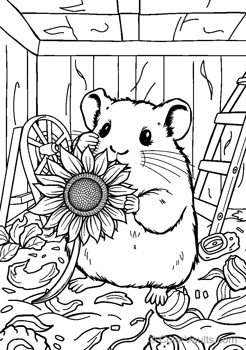 Mouse With Sunflower (Scene 3)