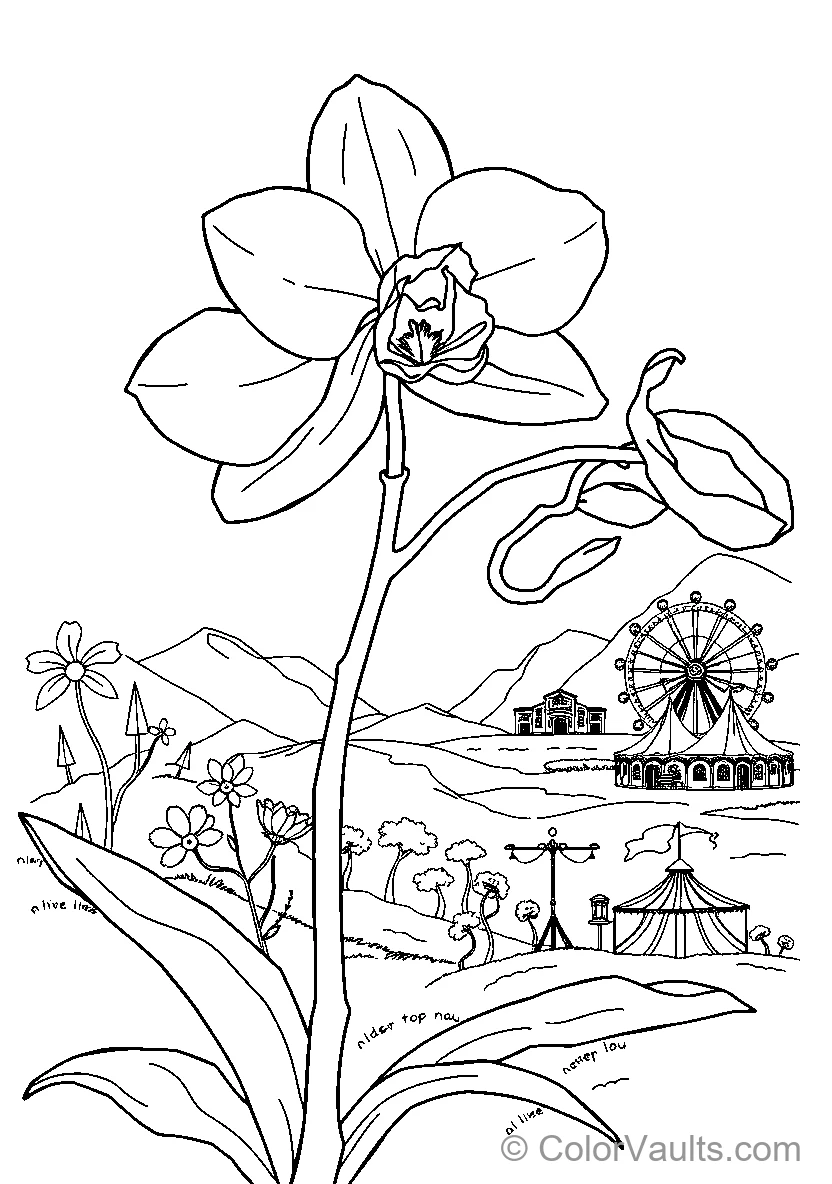 Orchid Flower At An Amusement Park