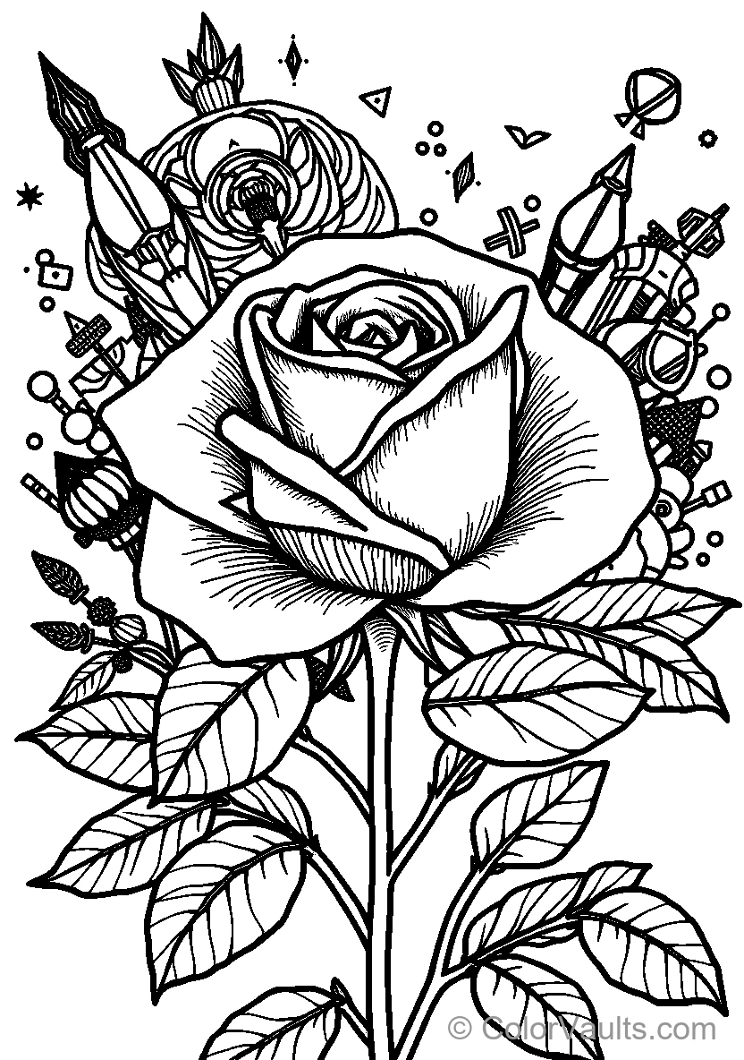 Rose With Magical Elements