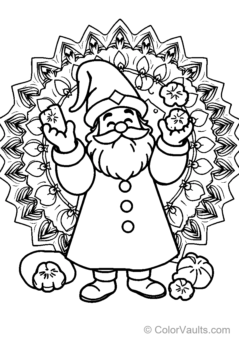 Santa Claus Holding Flowers