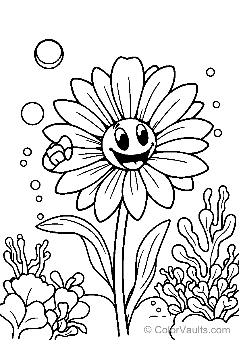 Smiling Sunflower Underwater