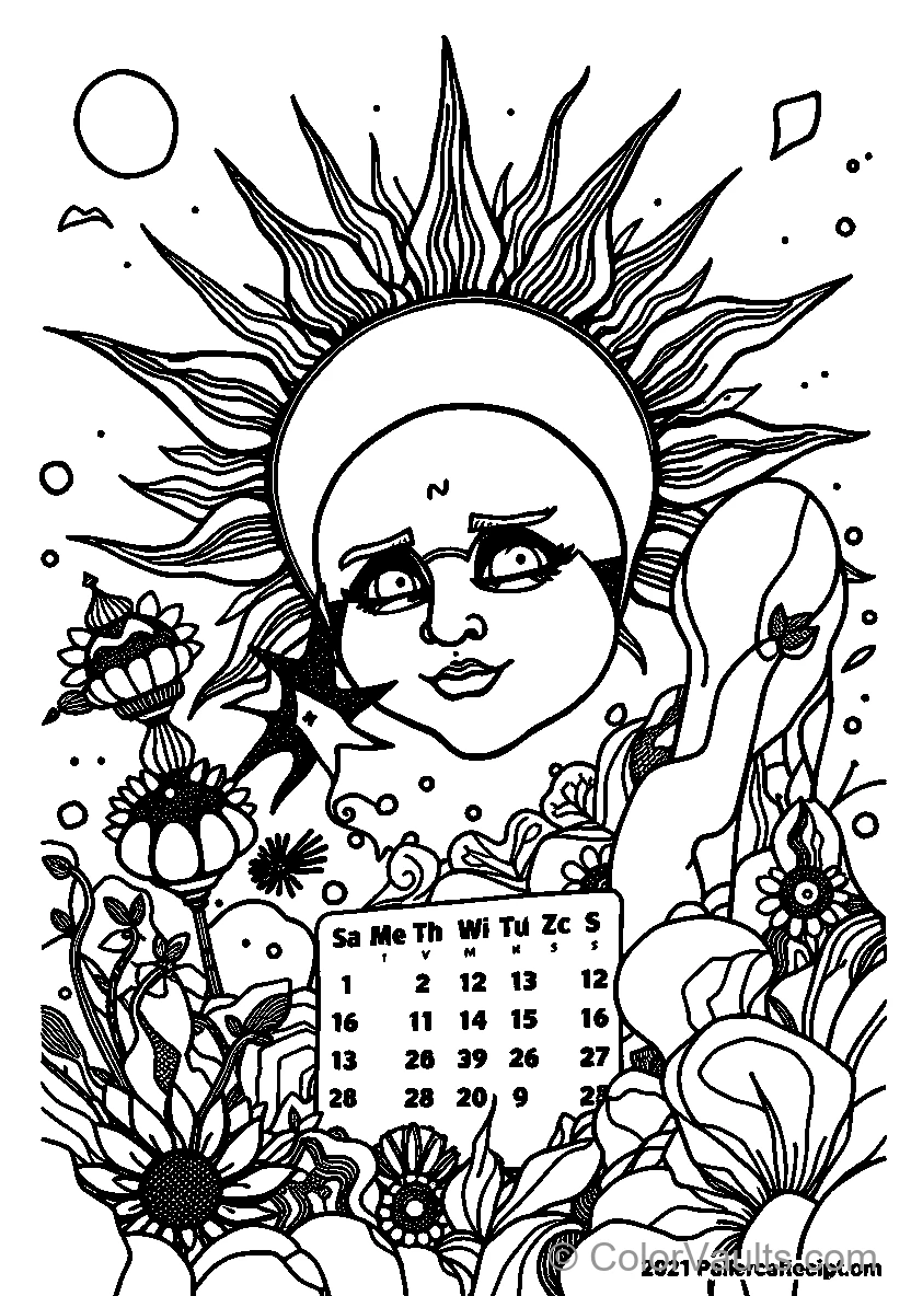 Sunflower Mandala Calendar