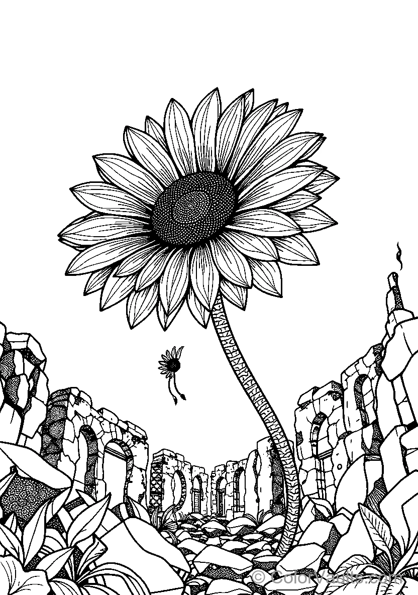 Sunflower In Ruins