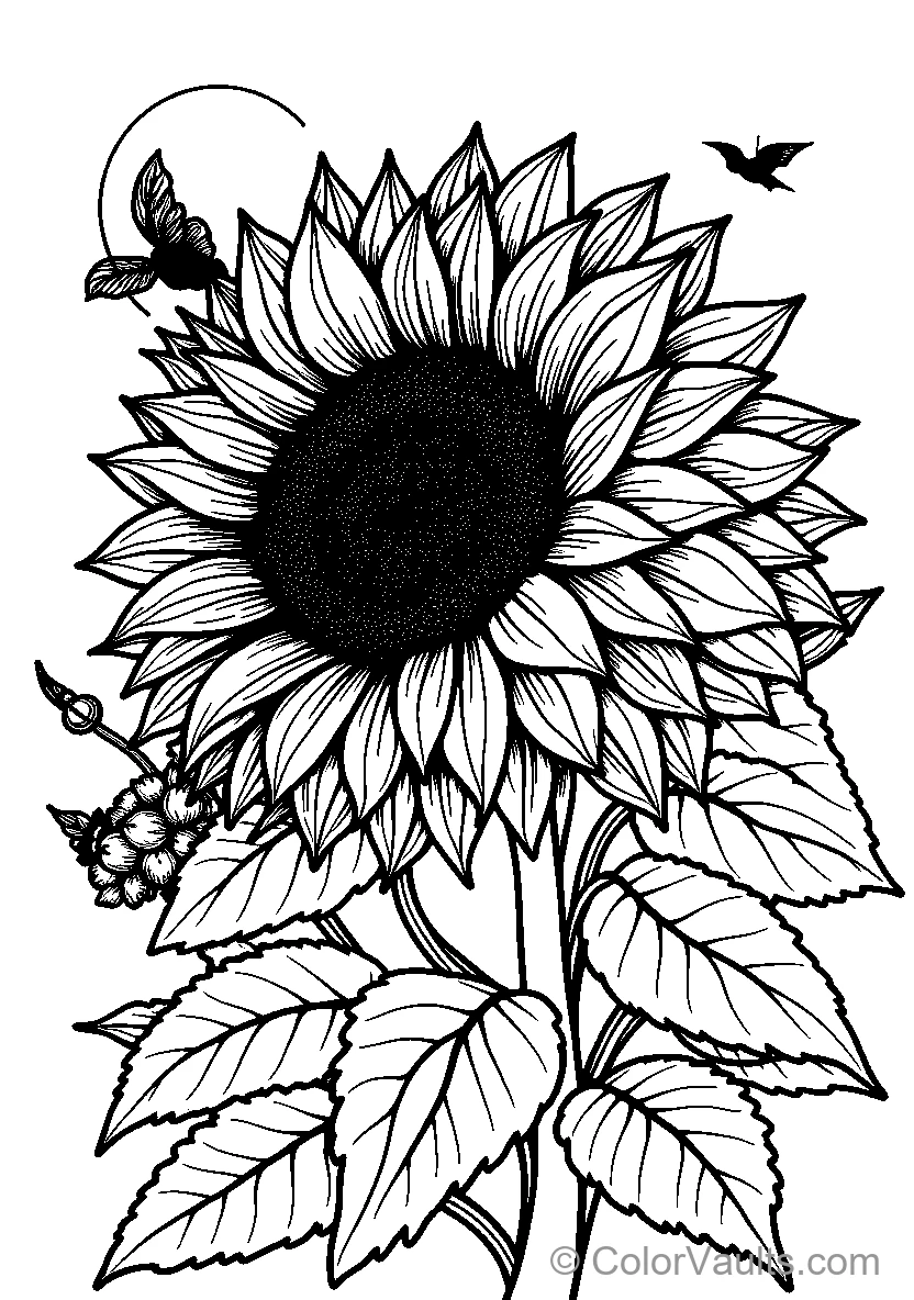 Sunflower With Butterflies
