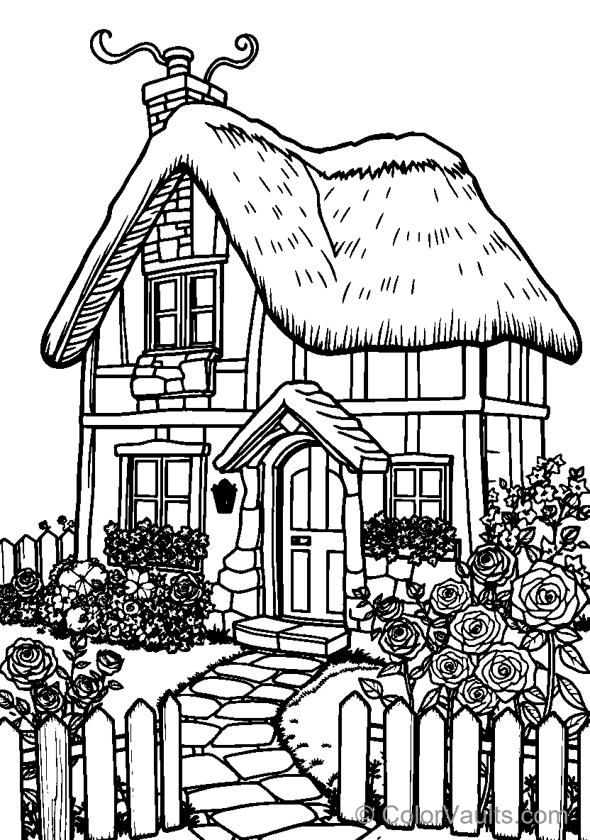 Thatched Cottage In Garden