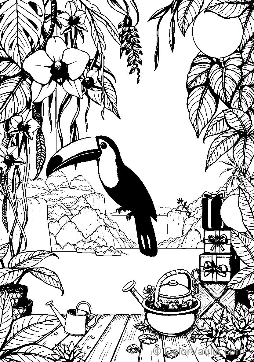 Toucan In A Tropical Garden