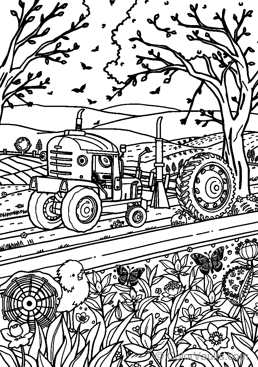 Tractor In The Garden