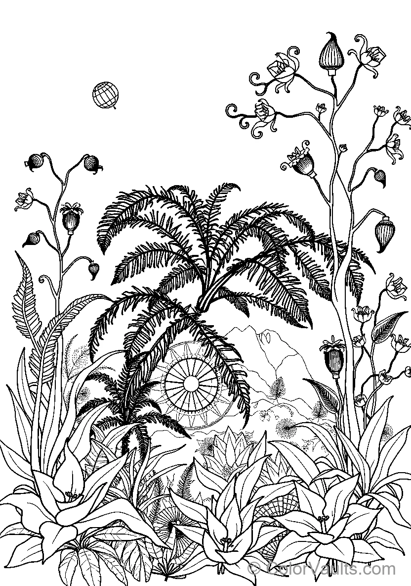 Tropical Forest Botanical Illustration