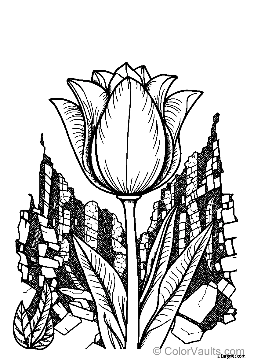 Tulip Amidst Urban Ruins