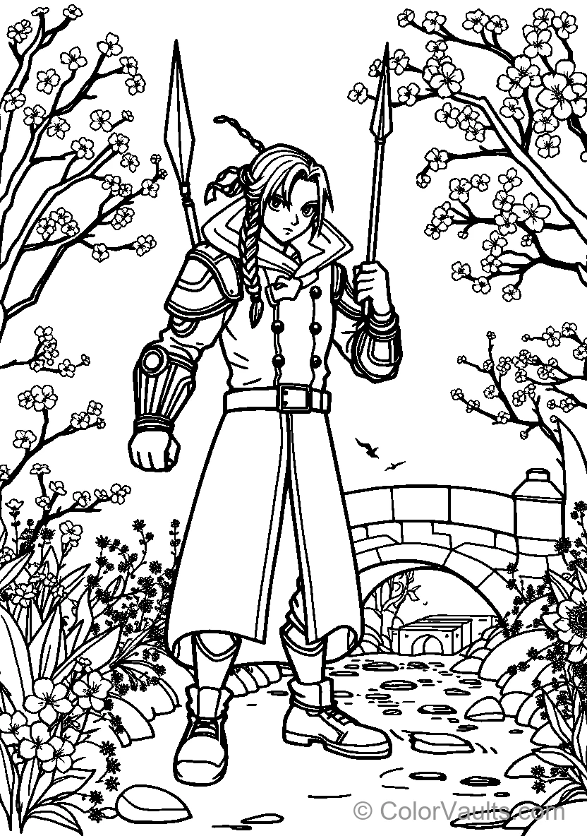 Warrior In Blossom Garden