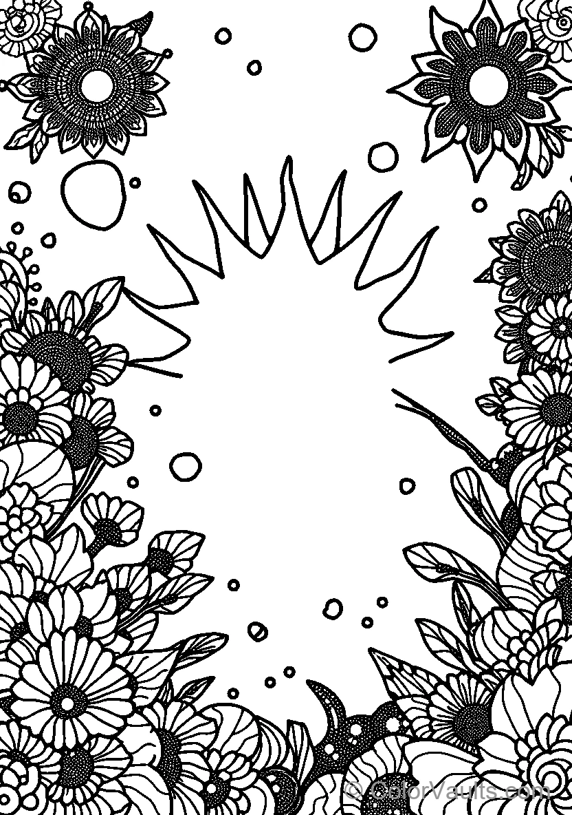 Black And White Mandala With Sunflowers
