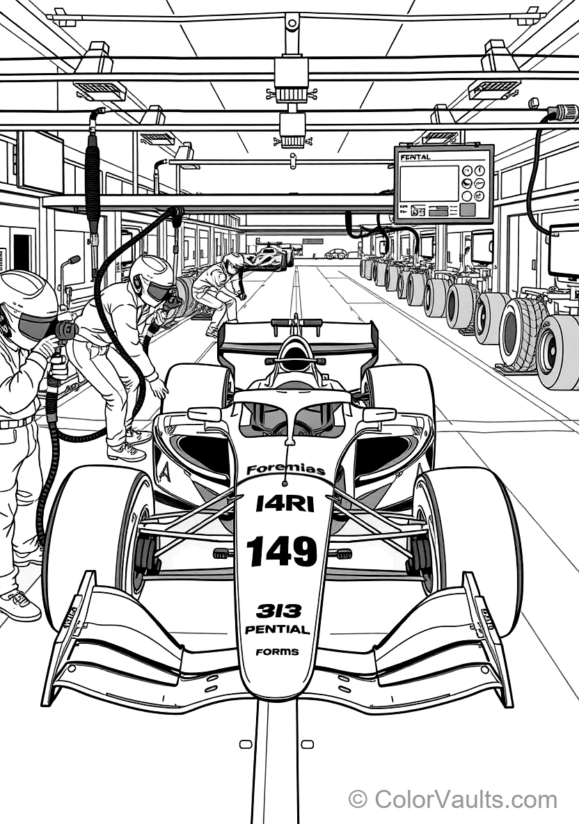 F1 Car Racing in Rainy Weather avec Spray et Wipers