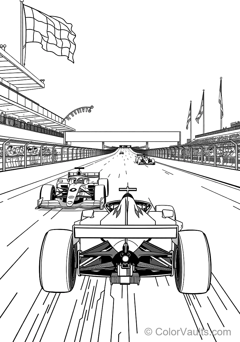 Sleek Modern F1 Single-Seater avec Front et Rear Wings