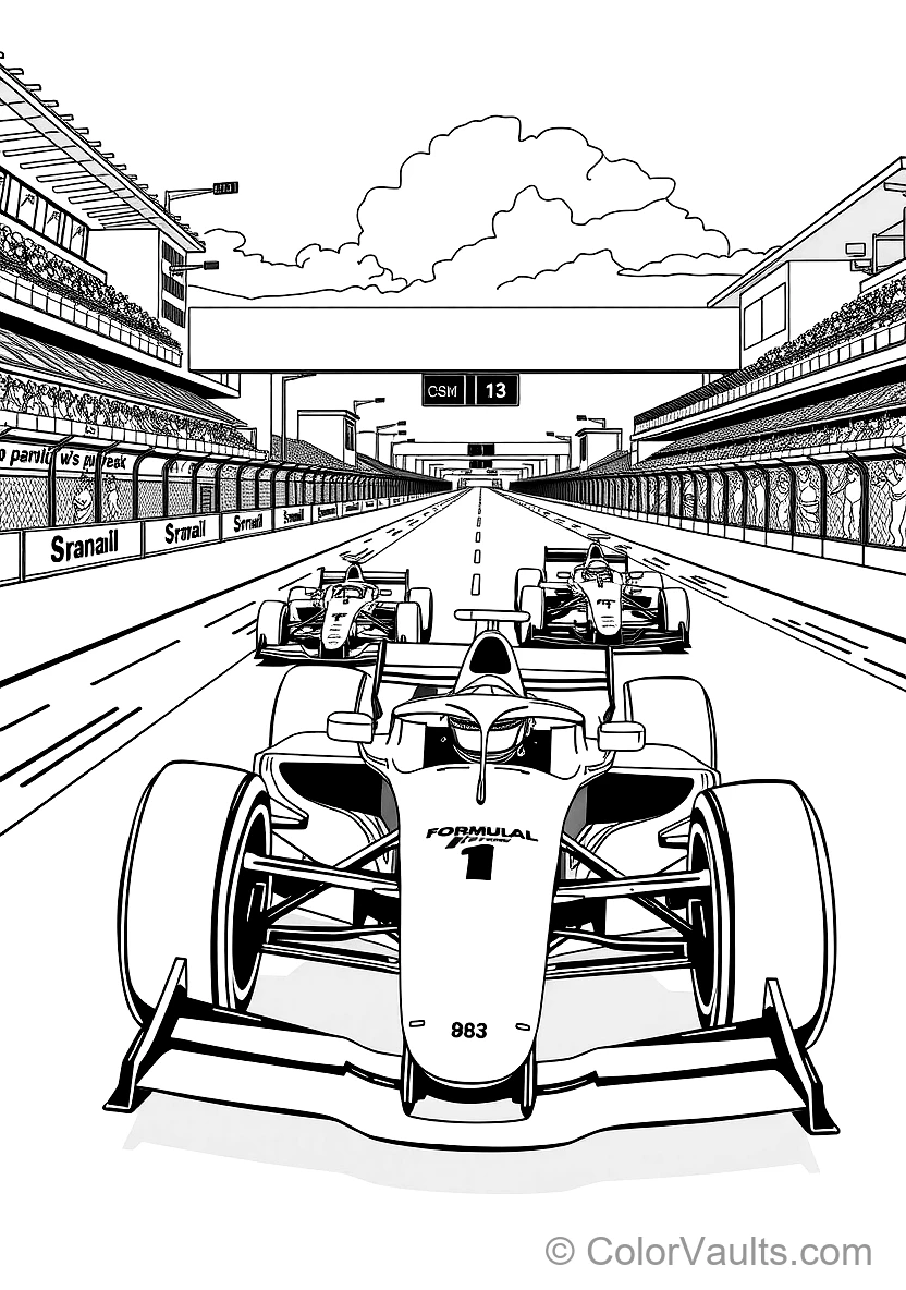 Sleek Aerodynamic F1 Car Taking a Tight Chicane Curve (2)