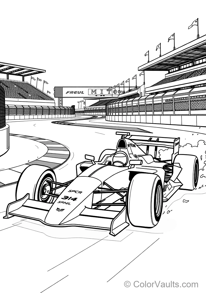 F1 Car Racing in Rainy Weather mit Spray und Wipers (2)