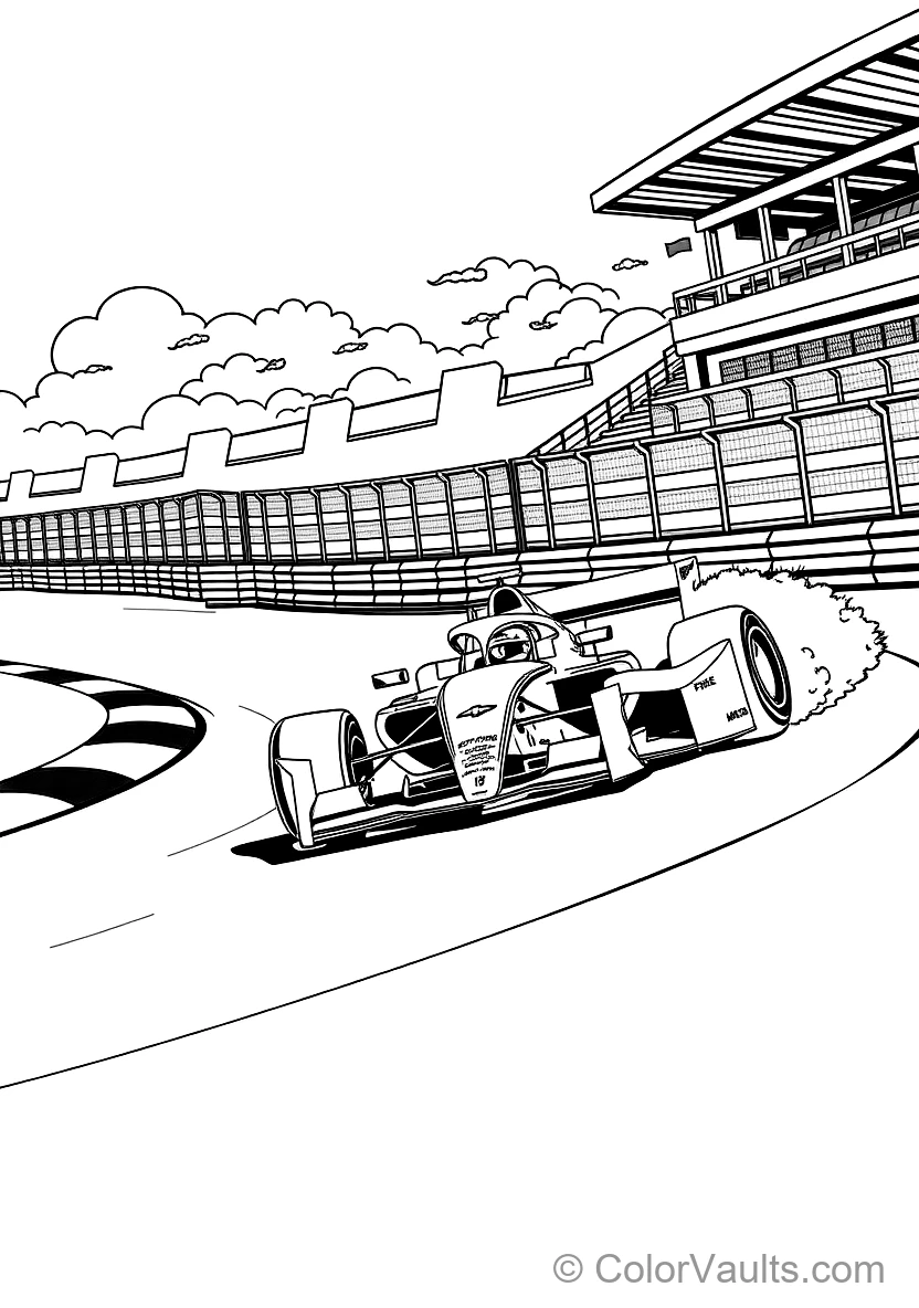 Sleek Modern F1 Single-Seater mit Front und Rear Wings (2)