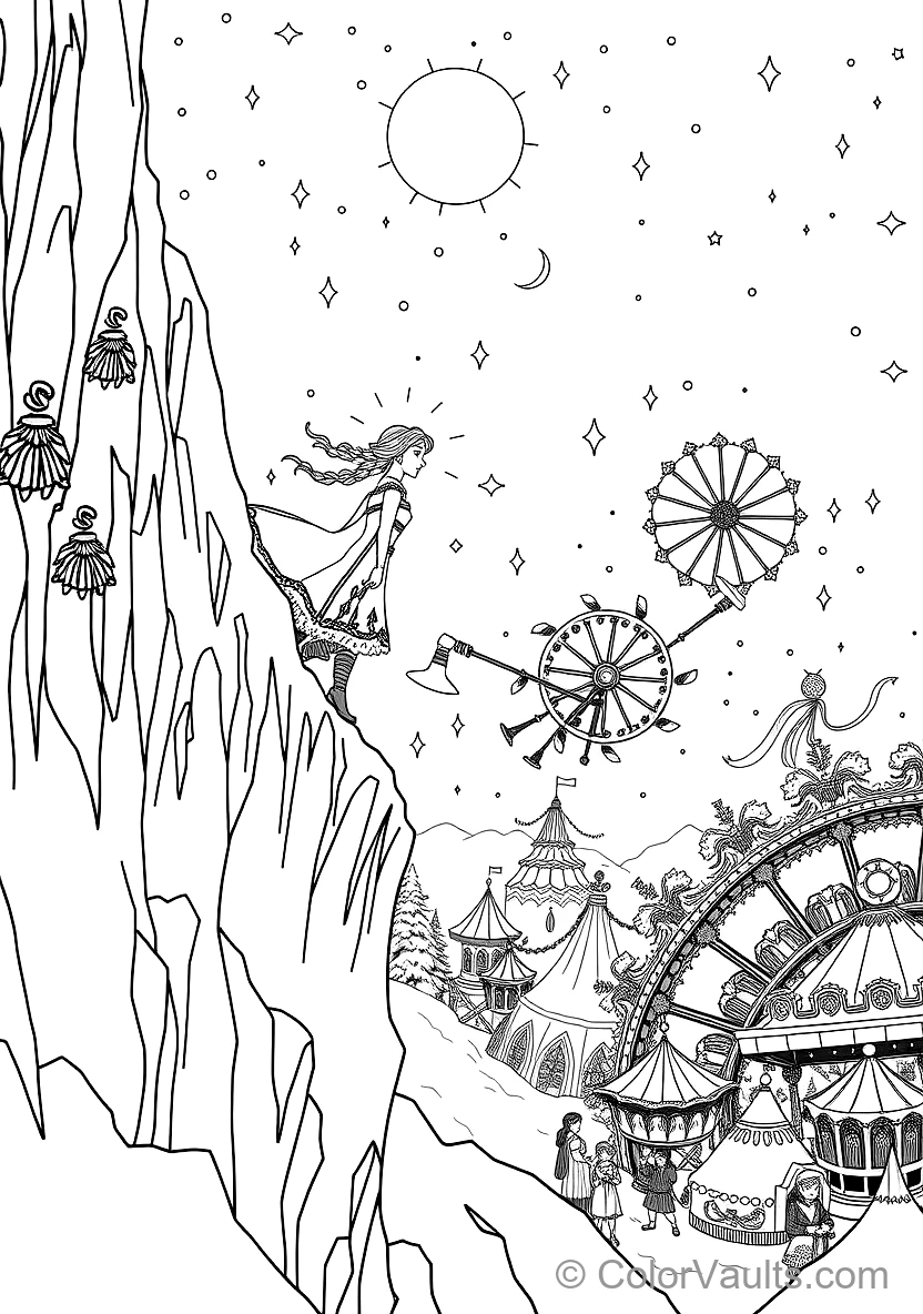 Anna Climbing the Icy Mountain Cliff Using Pickaxes (Scene 67)