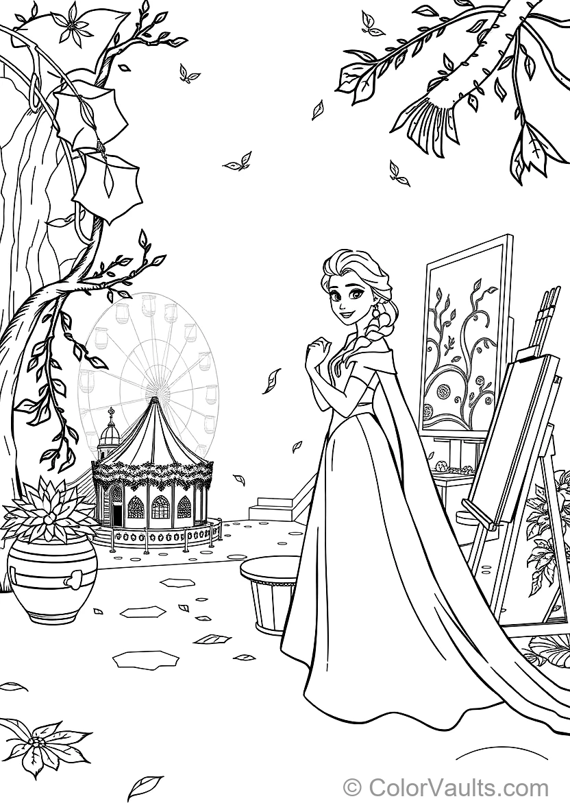 Elsa in Her Fifth Spirit White Flowing Gown (Scene 67)