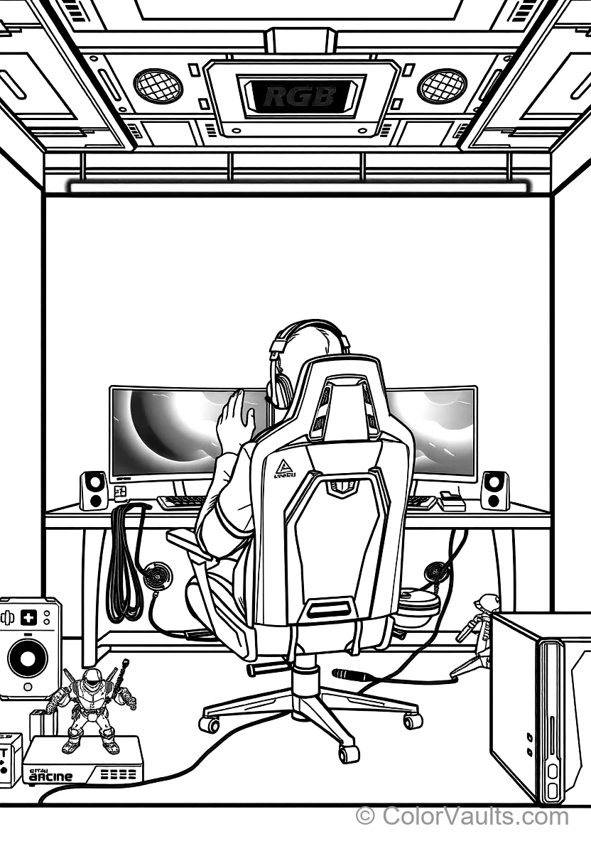 Retro Arcade & Esports coloring page 2