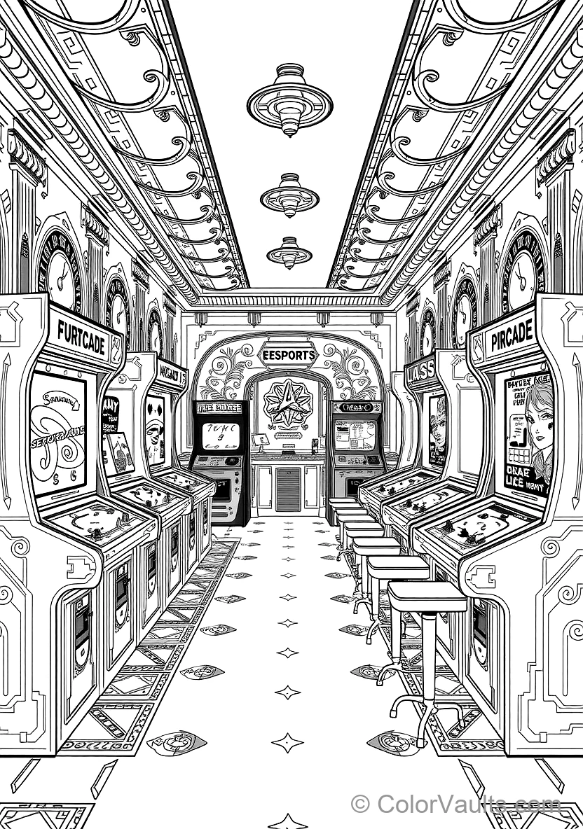 Retro Arcade & Esports coloring page 3