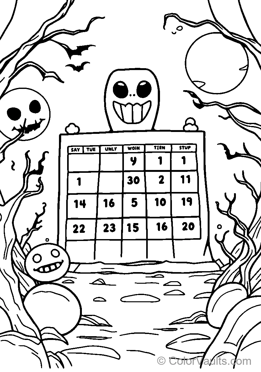 Halloween Ghosts et Calendrier