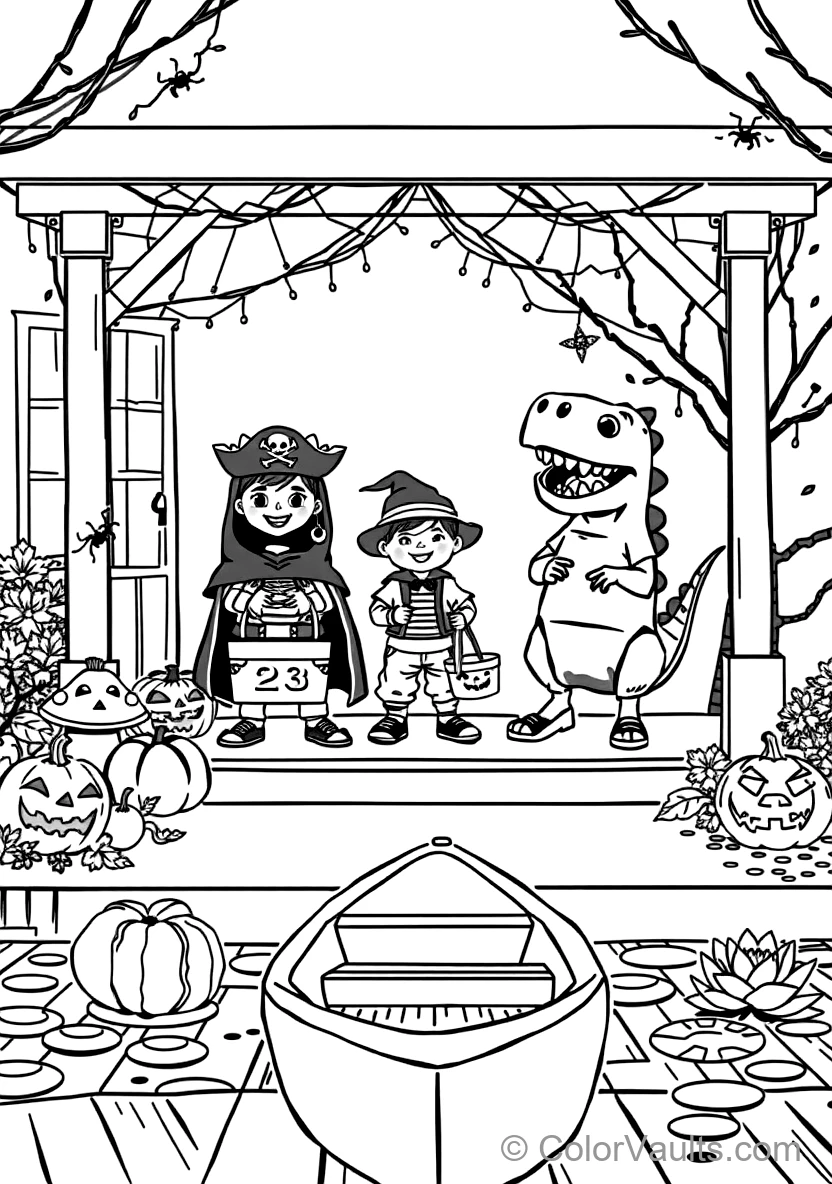 Mignon Monster House Decorated avec Halloween Lights