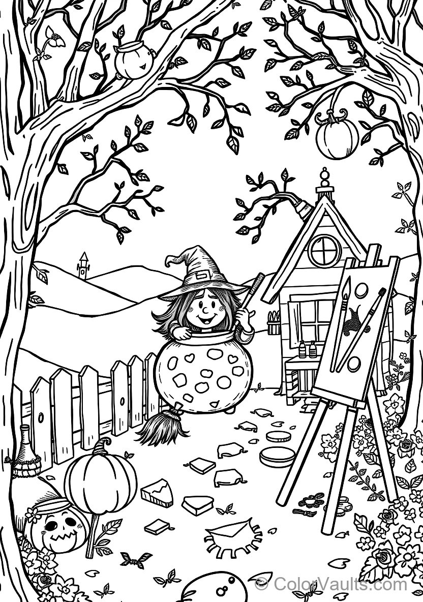 Misty Haunted Forest Path Lit by Pumpkin Lanterns (2)