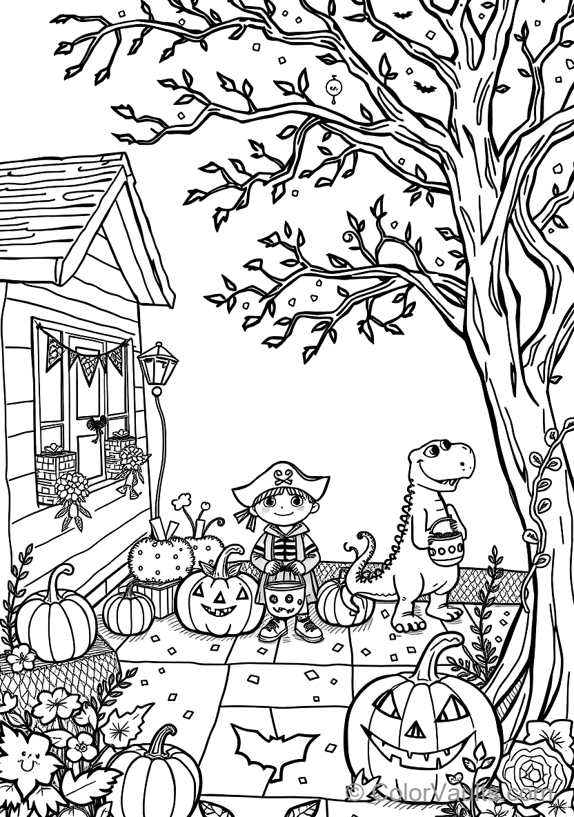 Halloween Trick-or-Treat Street with Costumed Kids (3)