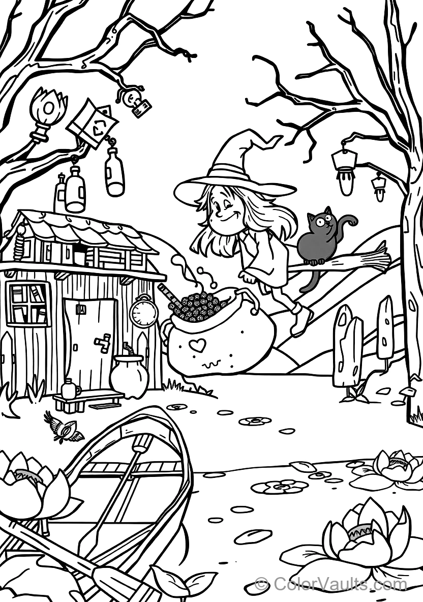 Witch Cauldron in Mysterious Wood Shack (3)