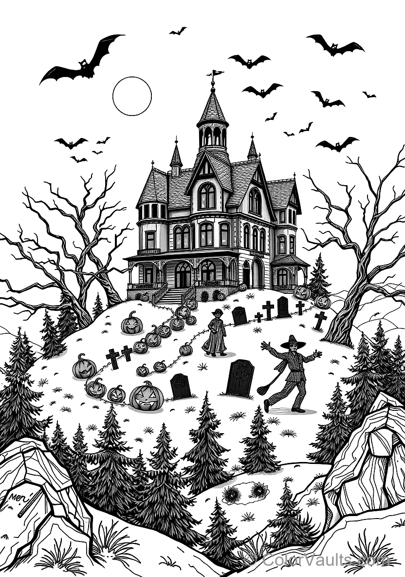 Vampire Manor on Cliff Under Dark Thunderstorm (6)