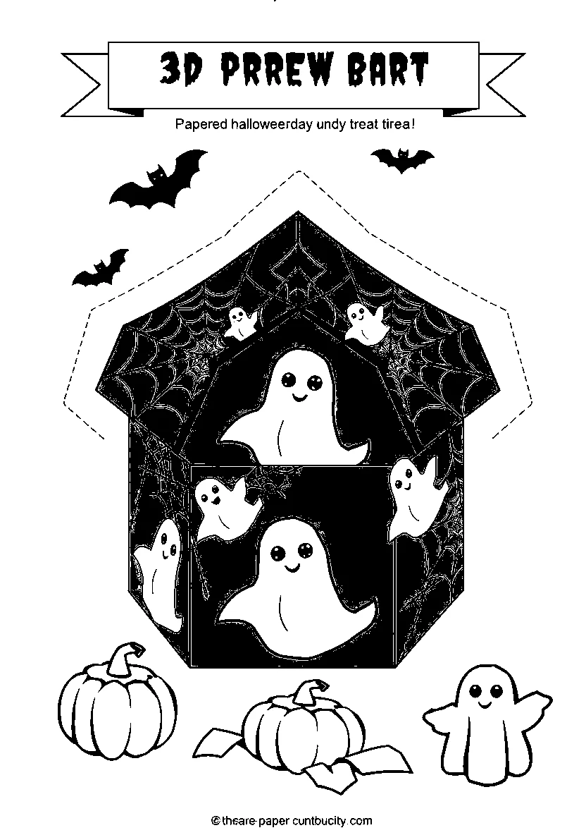Halloween 3D Paper Crafts coloring page 1