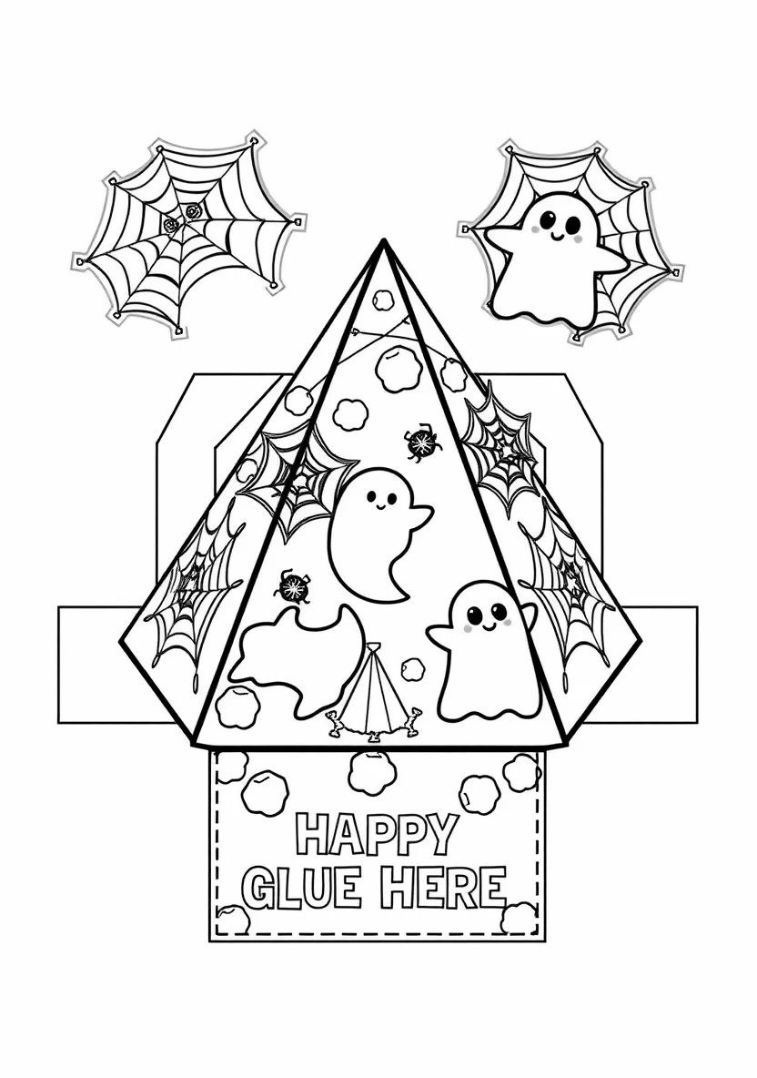 Halloween 3D Paper Crafts coloring page 3