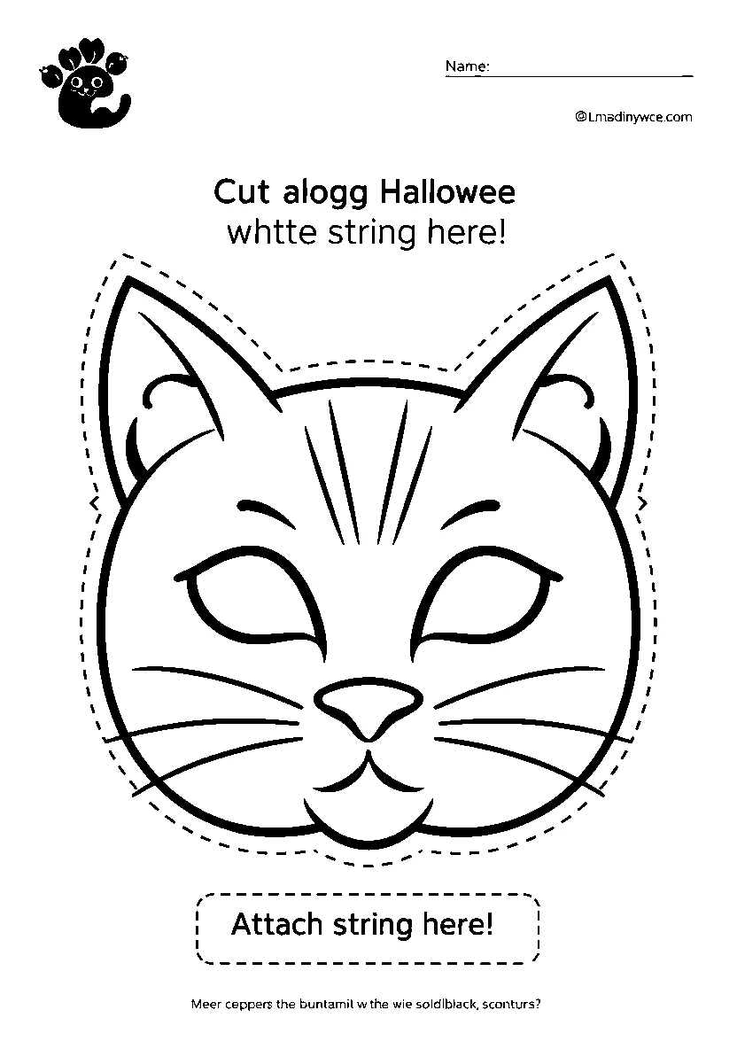 Halloween Cat Face Mask Template