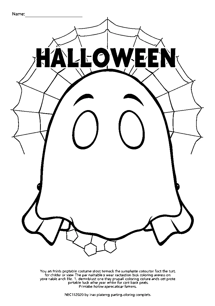 Halloween Ghost Mask Coloring Page