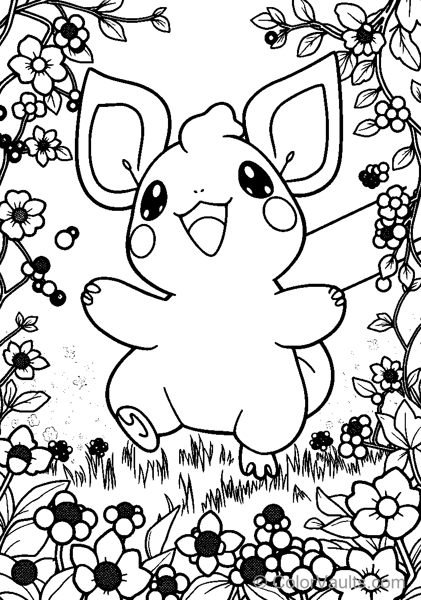Cute Cartoon Creature In Garden