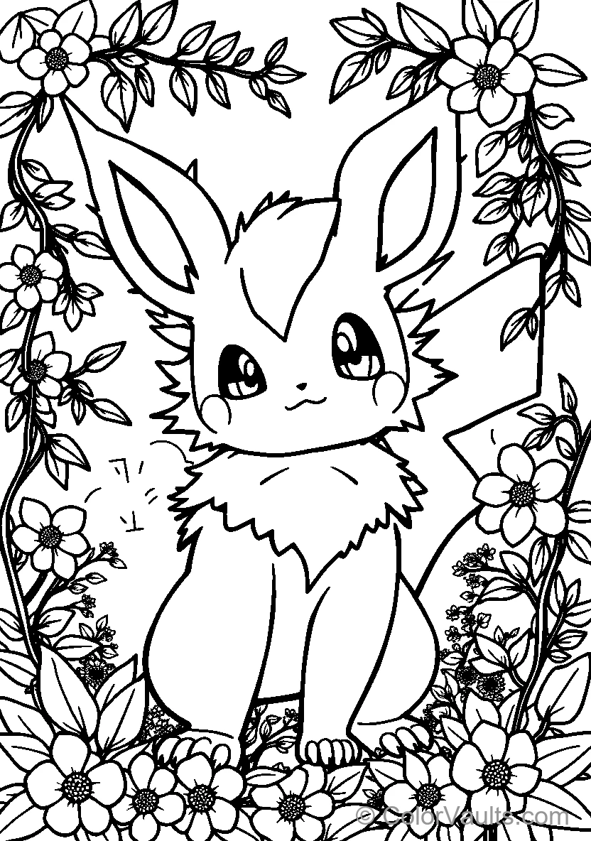 Floral Bordered Cute Creature