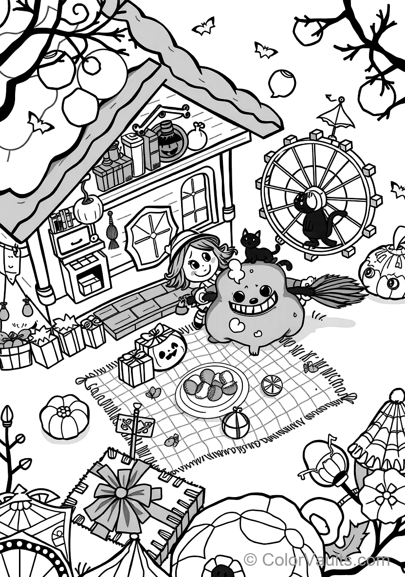 Cute Witch Stirring a Bubbling Cauldron (3)